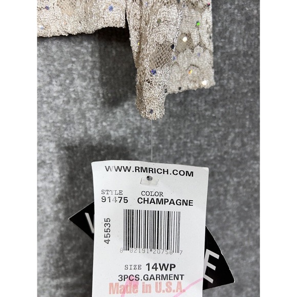 R & M Richards Lace Open Front Iridescent Cardigan Womens Size 14WP Petite‎ NWT - Picture 6 of 9